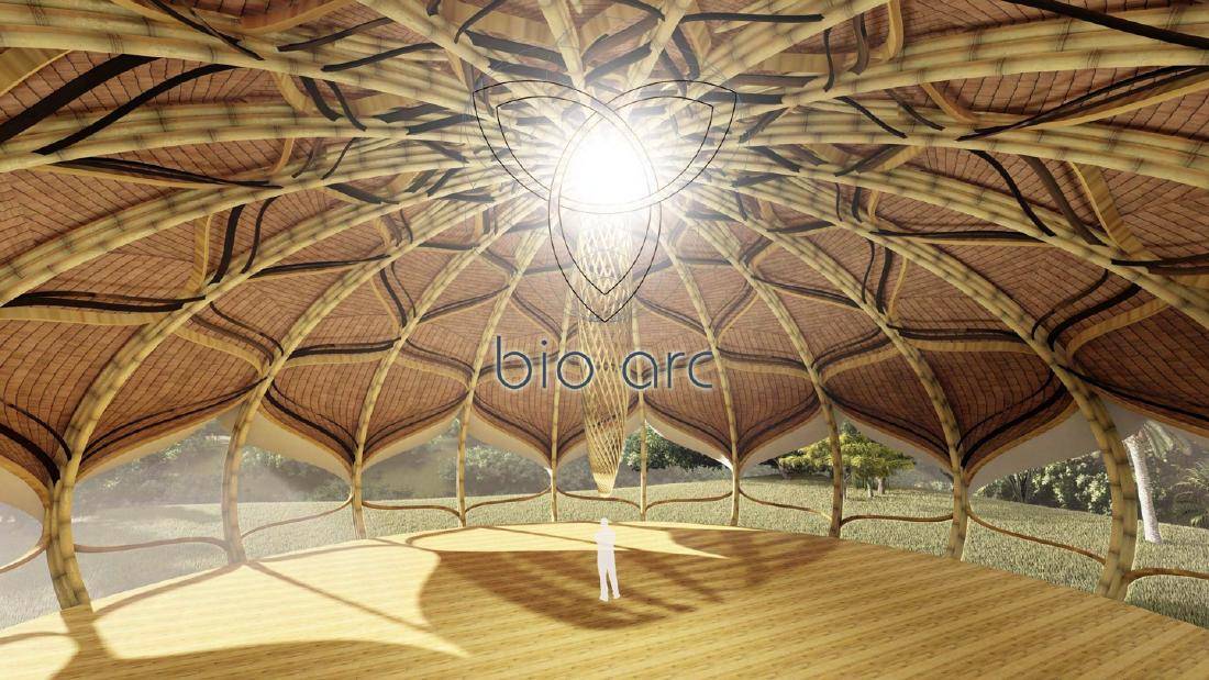 Bamboo dome interior